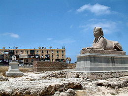 Alexandria, sphinx made of pink granite,Ptolemaic